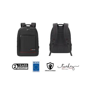 Mack MCC-006 15.6 Office USB Girişli Notebook Sırt Çantası Siyah (Dahili USB Şarj Portu)