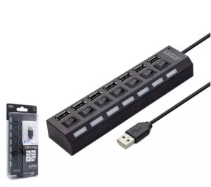 Hadron Hdx7001 Usb Hub 7-Usb Siyah Anahtarlı