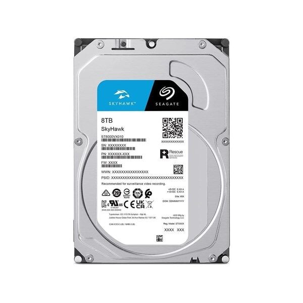SEAGATE 3.5  8TB SKYHAWK ST8000VX010-D 7200 RPM 256MB SATA-3 Güvenlik Diski Distribütör Garantili
