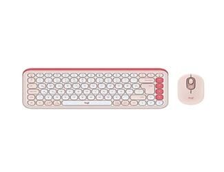 Logitech Pop Icon Combo 920-013077 Pembe Kablosuz Klavye Mouse Seti