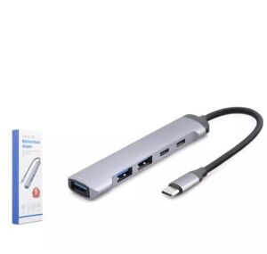 Hadron Hdx7041 Type-C Hub 5-Usb Gri