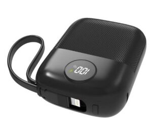 S-link MP110 10000mAh PD22.5W Type-C+Lightning Kablolu Siyah Pil Şarj Cihazı Powerbank