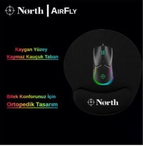 North Airfly Premium Quality Bilek Destekli Gaming Mousepad