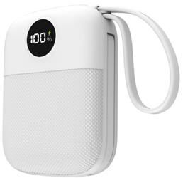 S-link MP110 10000mAh PD22.5W Type-C+Lightning Kablolu Beyaz  Pil Şarj Cihazı Powerbank