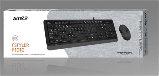 A4 Tech F1010 Q Usb Gri Fn-Mm Klv+Optik Mouse Set