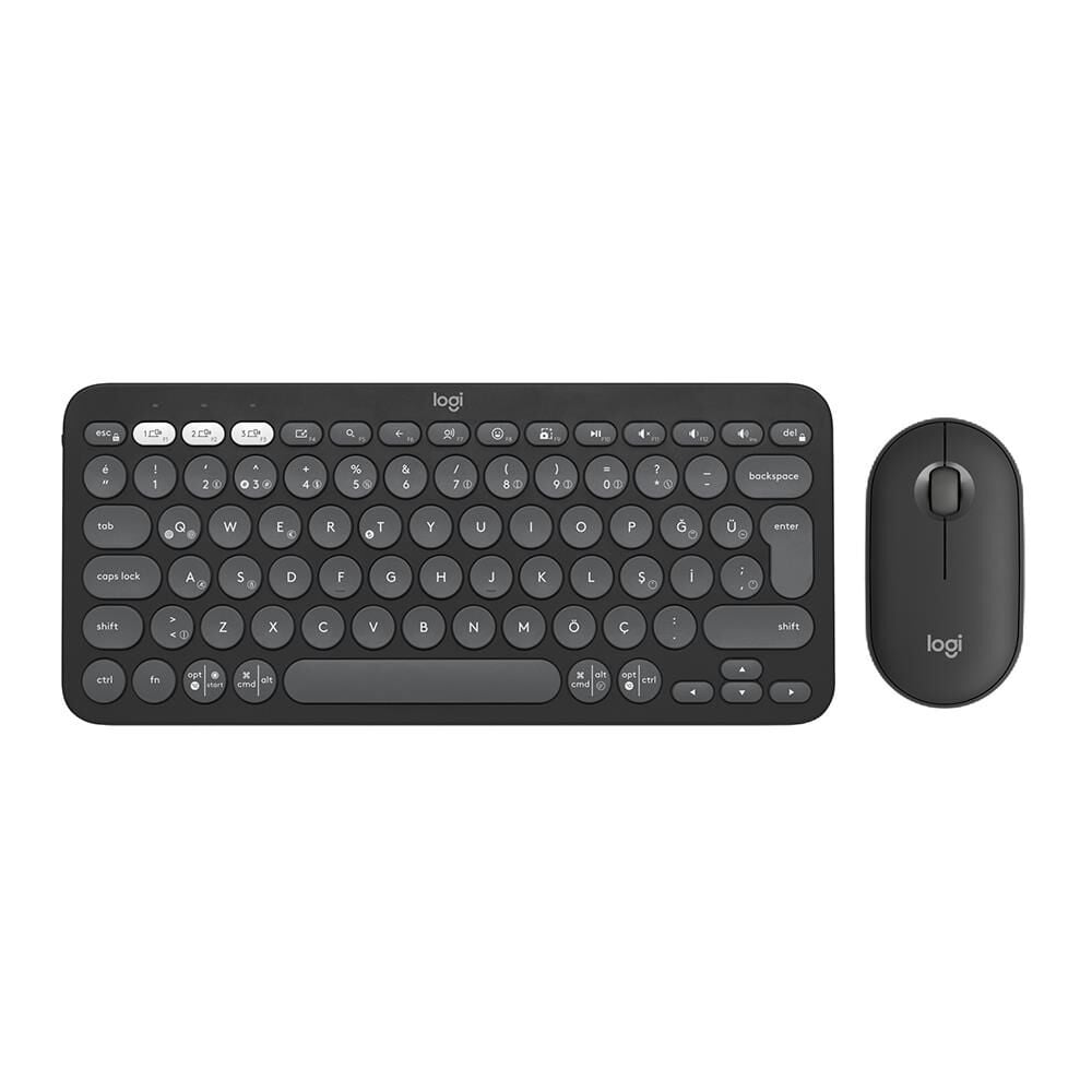 LOGITECH Pebble 2 Bluetooth Grafit Klavye - Mouse Set (920-012245)