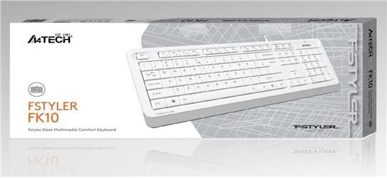 A4 Tech Fk10 Q Usb Fsytyler Beyaz Tr Fn-Mmedya Klavye