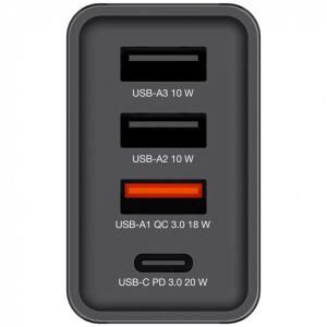 VERBATIM CHR-30EU1 30W 4 Bağlantı Noktalı USB Duvar Şarj Cihazı - Siyah