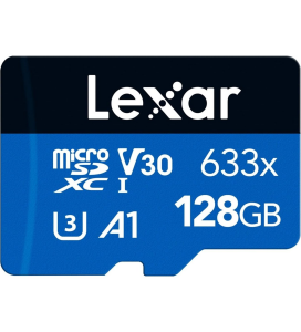 LEXAR 128GB LMS0633128G-BNAAA 633X MICRO SDXC UHS-I C10 U3 V30 A1 100MB/s OKUMA SD Adaptörlü Hafıza Kartı