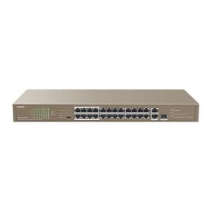 TENDA 24port PoE 250w 1-SFP 10/100/ 2-GbE Yönetilemez Switch TEF1126P-24-250W