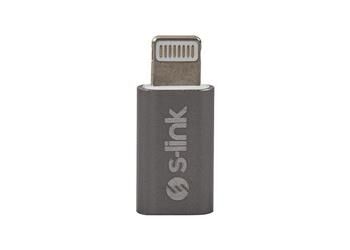 S-link SL-TA20M Gümüş Metal Gövde MicroUSB 5pin F to Lightning M Çevirici