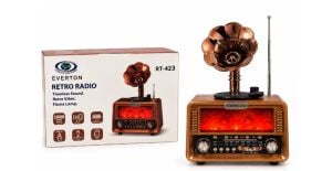 Everton Rt-423 Bluetooth Fm-Usb-Tf-Aux Şarjlı Nostaljik Radyo Gramafon (Alev Ambiyans Işığı)