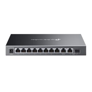 Omada Tp-Link ES210GMP 8 Port 10-100-1000 Poe+ Switch 1 Port SFP + 1 Port Uplink Cloud Switch