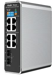 Ruijie RG-NIS2100-8GT2SFP-HP 8x10-100-1000 PoE+2xSFP Port IP40 Harici Güç Kaynağı Endüstriyel Switch