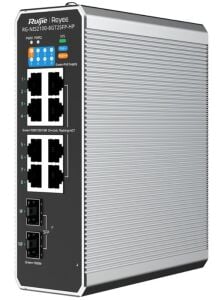 Ruijie RG-NIS2100-8GT2SFP-HP 8x10-100-1000 PoE+2xSFP Port IP40 Harici Güç Kaynağı Endüstriyel Switch