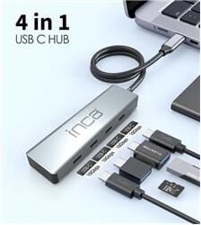 Inca ITPT-4TX 4 Port Type-C 3.1 Veri ile3.1 10 Gbps Type-C Çoklayıcı Kablo uzunluğu 15cm