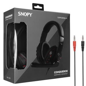 SNOPY Conqueror USB Siyah/K�rm�z� Gaming Mikrofonlu Kulakl�k SN-338