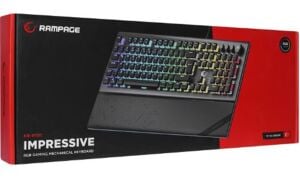 Rampage KB-R101 IMPRESSIVE Gri-Siyah USB RGB Aydınlatmalı İnce Tasarım Red Switch Oyuncu Klavyesi