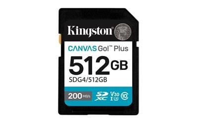 Kingston SDG4-512GB 512GB SDXC Canvas Go Plus Gen4 200MB-s C10 UHS-I U3 V30 Hafıza Kartı