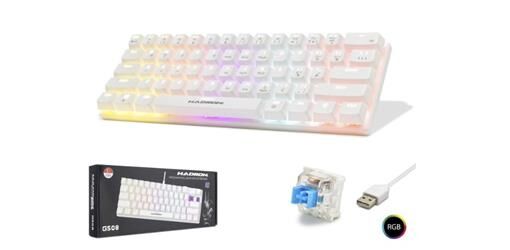 Hadron G508B Kablolu Oyuncu Mini Klavye Mekanik Blue Switch Rgb Q Beyaz