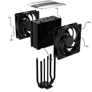 COOLERMASTER V4 ALPHA 3DHP MAZ-T2HP-217PK-R1 AM5-1851p Hava Soğutmalı İşlemci Fanı