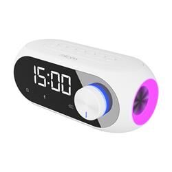 Mikado MD-W7 1200mAh 5W Beyaz Bluetooth-Aux-Derece-Usb-FM (RADYO) Alarmlı Saat Speaker Speaker