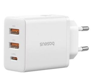 BASEUS P10111402213-00 Cube Hızlı 2 USB-A + Type-C 30W Şarj Cihazı Beyaz