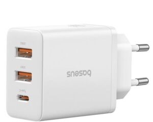 BASEUS P10111402213-00 Cube Hızlı 2 USB-A + Type-C 30W Şarj Cihazı Beyaz