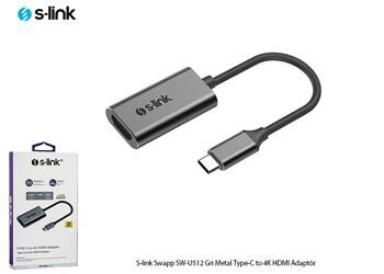 S-link Swapp SW-U512 4K@30Hz Gri Metal Type-C to 4K HDMI Adaptör