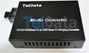 Teldata Media Converter Single Mode 10-100-1000 20 Km Dual Sc 2 Li Paket Set