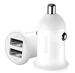 BASEUS CCALLP-02 Grain Pro Araç İçi Şarj Cihazı Beyaz