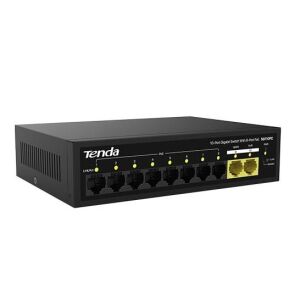 TENDA 8port PoE 100w 2-Uplink Gigabit Yönetilemez Switch SG110PC