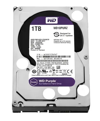 WD 3.5 1TB PURPLE WD10PURZ 5400 RPM 64MB SATA-3 Güvenlik Diski