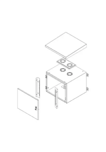 AGER 12U 600x600mm IP66 / IP55 Dış Ortam Duvar Tipi Çift Çıdarlı  Kabinet AG-OB12U6060B2