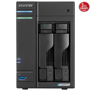 ASUSTOR 2diskli Celeron N5105-16GB RAM-2.5Gbe Nas Server AS6702T (44620)