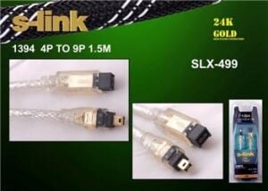 S-link SLX-499 1.5mt 4-9 1394 Firewire Gold Kablo
