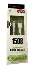Elba Elb38-L1 1,5Mt  iPhone Lightning Beyaz 3A Hızlı Şarj Kablosu