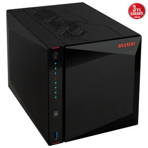ASUSTOR 4diskli Celeron N5105 QC-8GB RAM-2-2.5GbE Nas Server AS5404T (47911)