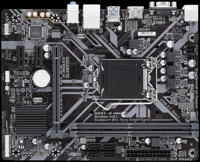 H310M-H H310 Soket LGA1151 DDR4 2666 MHz DVI-D VGA V.1 Anakart