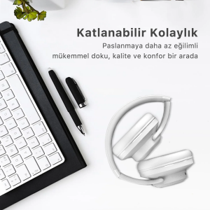 BIX BH2-IG Buz Grisi Souncraft BH2 Katlanabilir Kablosuz Kulaklık