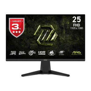 MSI 24.5 RAPID IPS MAG 255F X24 0.5MS 240HZ HDMI-DP Gaming Monitör 1920x1080