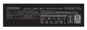 COOLERMASTER 2000w 80+ PLATINUM X Mighty MPS-K001-AFBP-NBEU Tam Modüler Power Supply