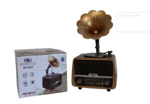 Everton Rt-601 Gramafonlu Bluetooth Fm-Usb-Tf-Aux  Şarjlı Nostaljik Radyo