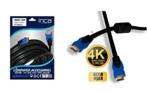 Inca IMHD-150T 15mt 4K 1,4 V 3 D Altın Uçlu Hdmı To Hdmı Kablo (99,5 Bakır)