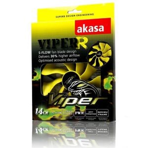 AKASA AK-FN073 Viper R 12cm Yuva için 14cm S-Flow Yüksek Performanslı Sessiz Fan
