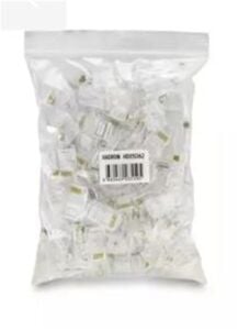 Hadron Hdx5062 Cat5 Konnektör Ez Rj45 Delikli 100Lü Paket Şeffaf