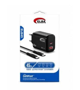 Elba ELB45 45W Siyah Type- C To Type-C GAN Şarj Aleti