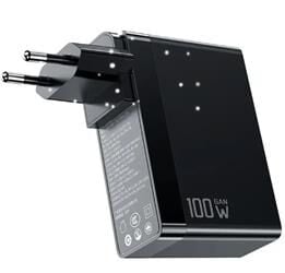 MCDODO CH-8101 Gan Serisi 100W 3 Port Başlıklı1xUsb 2 xType-C Girişli Universal Şarj Adaptörü-Siyah