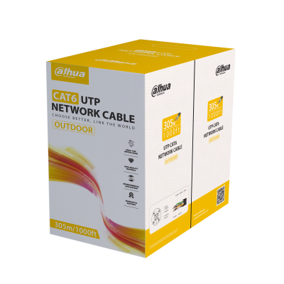 DAHUA 305metre CAT6 Utp 23AWG Siyah Saf Bakır Kablo (PE) DH-PFM920-6UN