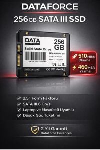 Data Force Hdd Ssd 256Gb 510-460Mbs 2.5 Sata3 SSD Harddisk